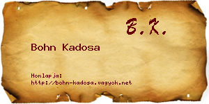Bohn Kadosa névjegykártya